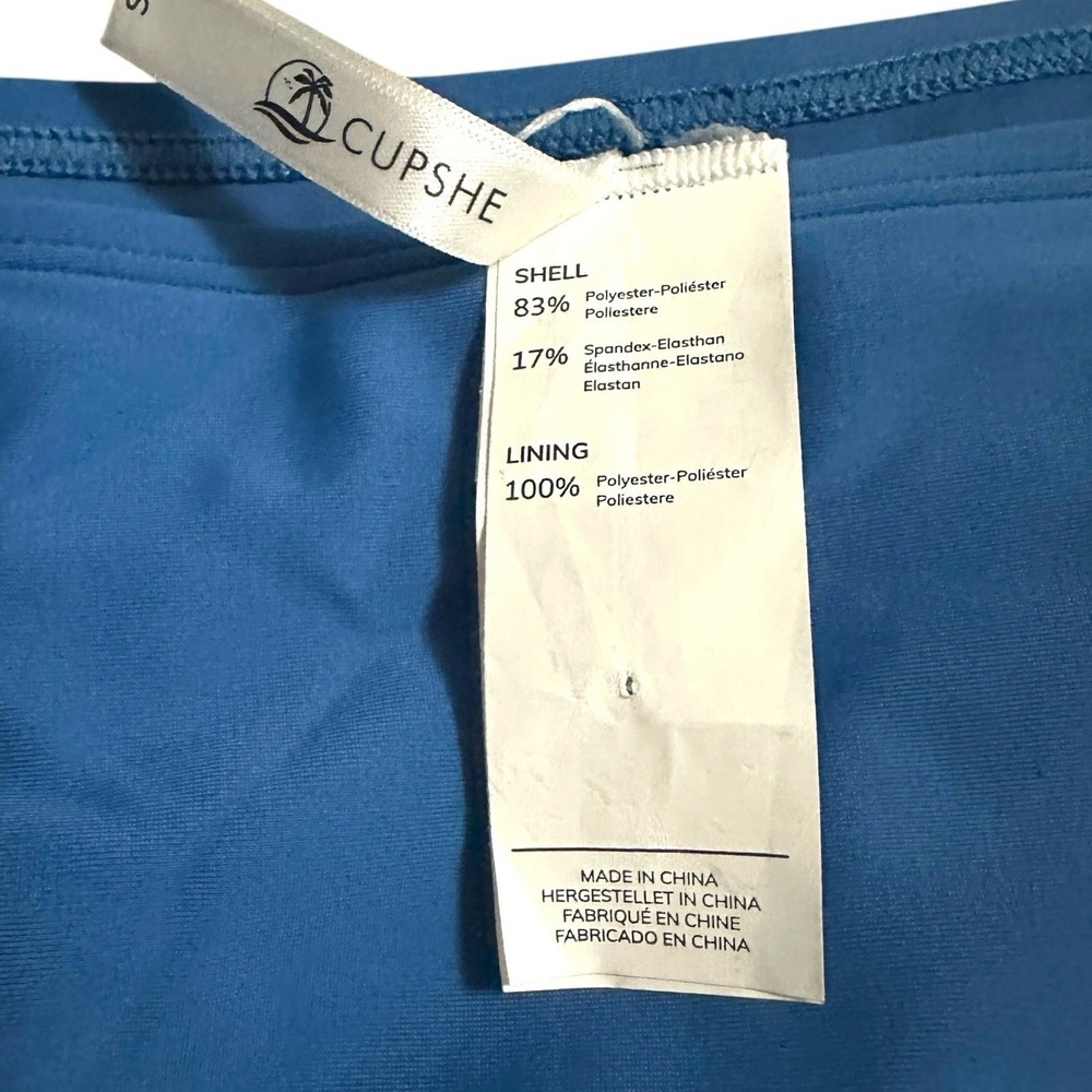 Cupshe Blue High Cut Cheeky Bikini Bottoms Blue S Resortwear Vacation Beach NWOT - Picture 6 of 8